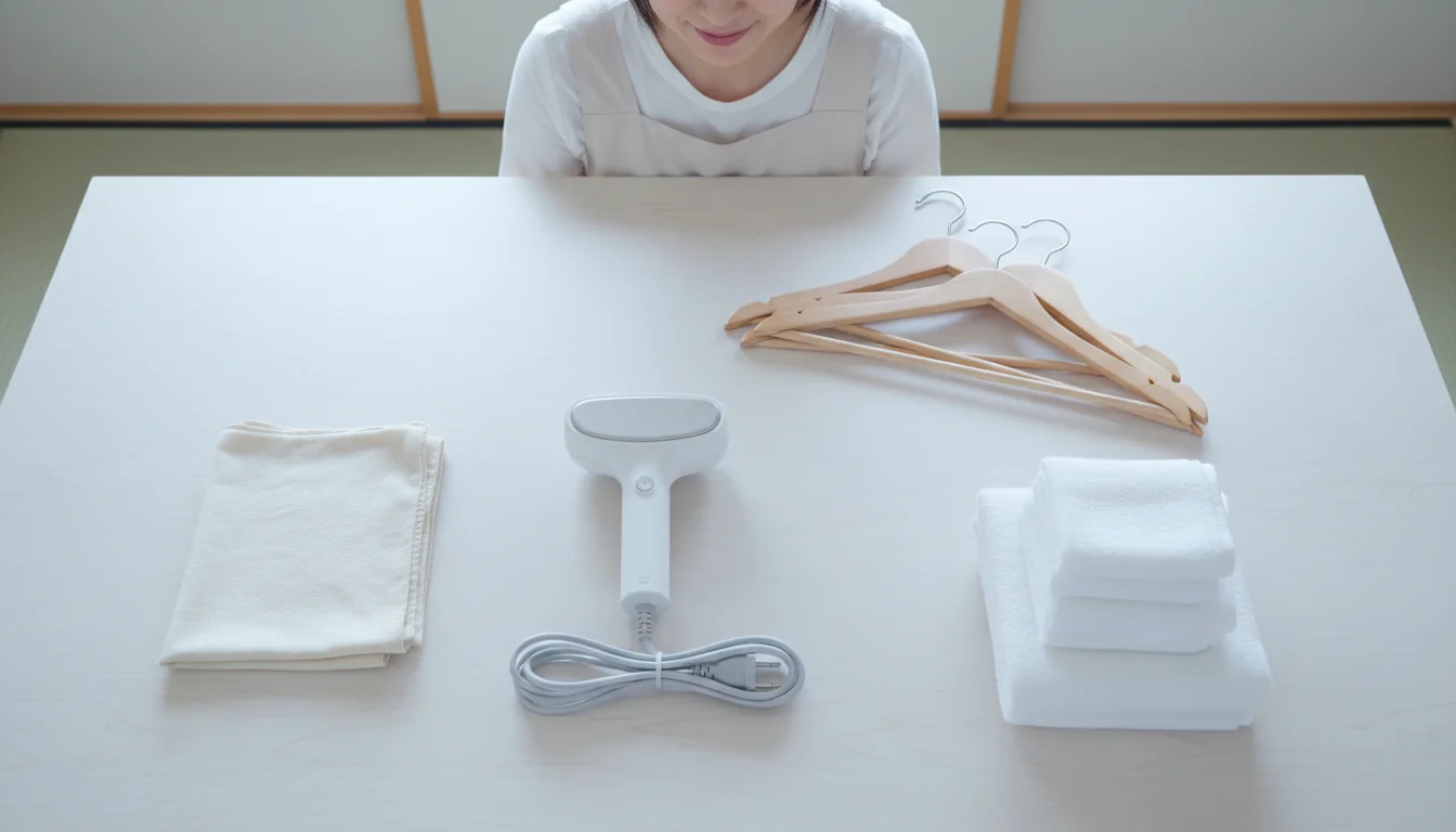 ブラシと仕上げ用の道具が並ぶクリーニング作業台